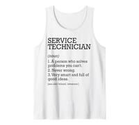 Técnico de servicio Definición de trabajo Personalizado Divertido Camiseta sin Mangas