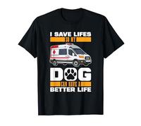 Técnico En Emergecias Perro Salud Ambulancia Emt Médico Tes Camiseta