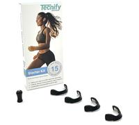 Tecnify Tiras Nasales Antironquidos Negras 15uds - Dilatador Nasal Deportivo, Mejora Respiración y Sueño, Resistente al Sudor, Anti Ronquidos para Dormir, Aumenta Oxígeno.