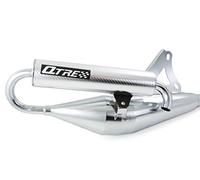 Tecnigas Q-Tre Cromo/Cromo, Tuning Sport Tubo de escape compatible con Jog R 50 / compatible con Neos 50