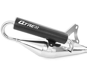 Tecnigas Tubo de escape deportivo Q-Tre de cromo/carbono, para compatible con Piaggio Zip 50, Zip 2, Zip SP, Zip Base, Fast Rider, SSL (50 ccm/2 tiempos)