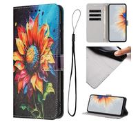 Tecno Camon 40 4G Case Leather Flip Shockproof 3D Painted PU Leather Phone Case for Tecno Camon 40 4G with Stand Function Card Holders Folio Soft Silicone Bumper Protective Cover,Sunflower