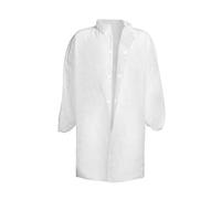 Tecno Hospital Bata desechable con cierre de velcro de TNT, paquete de 5 unidades, color blanco, hipoalergénico, impermeable, producto italiano