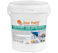 Tecno Prodist TECPINT CAL ECOLOGIC (10 Kg) Pintura a la cal exterior e interior al agua, 100% Natural permeable e impermeable Paredes y Techos Transpirable Fácil Aplicación Sin olor (BLANCO)