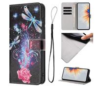 Tecno Spark 30 4G Case Leather Flip Shockproof 3D Painted PU Leather Phone Case for Tecno Spark 30 4G with Stand Function Card Holders Folio Soft Silicone Bumper Protective Cover,dragonfly