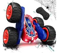 Tecnock 2025 Coche teledirigido con Mando a Distancia de 2,4 GHz 360 ° Flip Stunts RC Coche Monstertruck con luz Colorida a Partir de 3 - 12 años Juguete al Aire Libre Regalo para niños