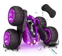 Tecnock 2025 Coche teledirigido con Mando a Distancia de 2,4 GHz 360 ° Flip Stunts RC Coche Monstertruck con luz Colorida a Partir de 3 - 12 años Juguete al Aire Libre Regalo para niños