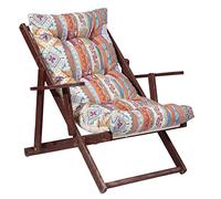 TECNOCUCI Cojín acolchado para sillón tumbona Relax (115 x 55 cm) - 100% fabricado en Italia - Repuesto ideal para interiores y exteriores (jardines, patios, terrazas) - Étnico burdeos