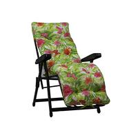 TECNOCUCI Cojín acolchado para tumbona con reposapiés (160 x 45 x 10 cm), 100% fabricado en Italia, cojín de repuesto ideal para tumbonas de jardín