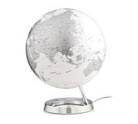 TECNODIDATTICA - Globo terráqueo Light&Colour Metal Chrome | Luminoso, Giratorio, con cartografía Política actualizada | Lámpara de diseño | Diámetro 30 cm