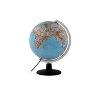 Tecnodidattica - NATGEO Classic Globe | Iluminado y giratorio | Cartografía política y física | Texto en inglés | 12"/30cm de diámetro