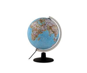 Tecnodidattica - NATGEO Classic Globe | Iluminado y giratorio | Cartografía política y física | Texto en inglés | 12"/30cm de diámetro