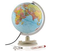 Tecnodidattica - Parlamondo | Globo terrestre interactivo para grandes y pequeños | Brillante y giratorio | Bolígrafo audio-musical | 6 idiomas disponibles | Mapeo político | Diámetro 30 cm