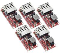 TECNOIOT 5pcs 6-24V 24V 12V to 5V USB Step Down Module DC-DC Converter | 5 Pieces DC-DC Buck Module 6-24V 12V/24V to 5V 3A USB Step Down Power Supply Charger Efficiency 97.5%