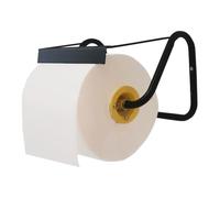 Tecnokit dispensador porta rollo papel de pared para bobinas industriales toalla, accesorios de montaje incluidos, acero pintado negro, dimensiones 40x30x23 cm, con rollo 500 hojas