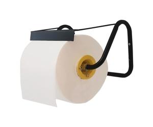Tecnokit dispensador porta rollo papel de pared para bobinas industriales toalla, accesorios de montaje incluidos, acero pintado negro, dimensiones 40x30x23 cm, con rollo 500 hojas