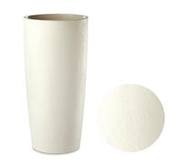 Tecnokit Maceta para Plantas de Interior y Exterior, diseño Moderno con Efecto Cemento, Almendra y Antracita, Maceta Alta con platillo Hierba musa, Mate, 35 x 70 y 35 x 90 (morla, 35 x 70 cm)