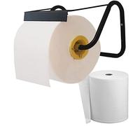 Tecnokit Porta Rollo Papel de Pared con Bobina 500 Hojas de Regalo, Negro, dispensador Bobina Industrial en Acero 40x20x23h con Accesorios de Montaje incluidos