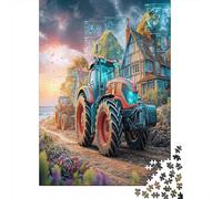 Tecnología de Tractores Inteligentes 1000 Pieza Maquinaria agrícola futuristas Papel Ecológico Rompecabezas Premium Descompresión del Juego Educativo Decoración 38x26cm/1000pcs