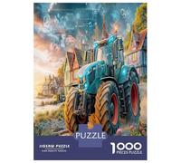 Tecnología de Tractores Inteligentes 1000 Piezas Vehículo agrícola futurista Rompecabezas Obra De Arte Juguetes Desafiantes para Adultos Juego De Habilidad para Adultos Regalos 52x38cm/1000pcs