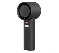 Tecnología inteligente integrada en este mini ventilador turbo portátil de mano que ofrece una pantalla digital fácil de leer y una fuente de alimentación eficiente (negro)