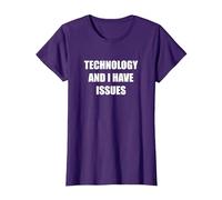 Tecnología y Tengo Problemas Camiseta, Mujer, Morado, XS