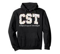 Tecnólogo quirúrgico Certificado Floral Retro CST Enfermera graduada Sudadera con Capucha