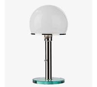 Tecnolumen Wagenfeld WG 25 GL, lámpara de sobremesa, cuerpo niquelado/pie vidrio