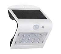 TECNOLUX EURO APLIGUE DE PARED BLANCO LED SOLAR CON SENSOR 1.5W 220LM 3000K LUZ AMARILLO