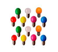 TECNOLUX EURO Bombilla LED Esférica G45 3W E27 7 colores mezclados (14 Pack)