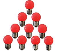 TECNOLUX EURO Bombilla LED Globo Rojo G45 230V 3W E27 [10 estucos] [Clase de eficiencia energética F]