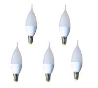 TECNOLUX EURO Bombillas LED con Efecto Llama de 6W, 220-240V, Casquillo E14, 3000K, Luz Amarilla (Paquete de 5)