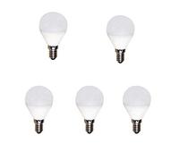 TECNOLUX EURO Bombillas LED esféricas, 5 W, 220-240 V, E14, 6400 K, luz fría, 5 (Pack)