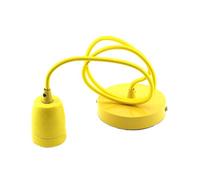 TECNOLUX EURO colg Portalámpara de cerámica colgante, lámpara ante de colores con cable ajustable 1 mm para casquillo E27 Amarillo