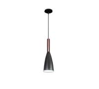 TECNOLUX EURO LÁMPARA COLGANTE DE METAL MODERNA SIMPLE NÓRDICA E27 LUZ DE TECHO PARA RESTAURANTE EN CASA BAR, COLOR GRIS OSCURO (Negro)