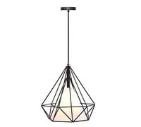 TECNOLUX EURO Lámpara Iluminación Colgante Moderna Jaula Vintage candelabro Rosca E27 para el Restaurante Dormitorio Sala de Estudio Loft Pasillo Negro