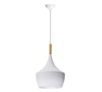 TECNOLUX EURO Lámpara Iluminación colgante moderna nordica Rosca E27 para el Restaurante Dormitorio Sala de Estudio Loft Pasillo 25 cm diámetro color blanco forma gota