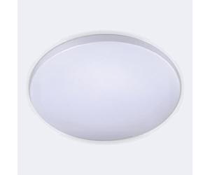 TECNOLUX EURO Plafón LED, todo blanco, color cambiable, luz blanca, luz cálida y luz amarilla están disponibles en 3 colores de luz, 18W+18W (Ø330MM)