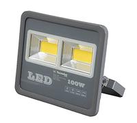 TECNOLUX EURO Proyector LED de 100 W para iluminación decorativa exterior, luz amarilla de 2000 K, IP66, gris