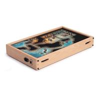 TecnoOdino Odino - Monitor horizontal de 24,5 pulgadas para juegos de mesa y configuración profesional - Estructura de madera premium - Compatible con MSI Pro MP252 (haya - transparente)