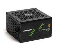 Tecnoware Fuente de Alimentación Typhoon 850W, 80 Plus Gold, Full Modular, Gaming, Ventilador Silencioso de 12 cm, Condensadores Japoneses 105°C, Circuito DC-DC, Cables Planos