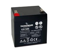 Tecnoware Power Systems - Batería de Plomo-Ácido 12V 5Ah, Para SAI, Videovigilancia y Sistemas de Alarma, Conexión Faston 6.3 mm, Negro