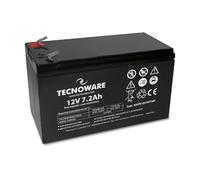 Tecnoware Batería de Plomo-Ácido 12V 7Ah para SAI, Videovigilancia y Alarma Conexión Faston 6.3 Mm