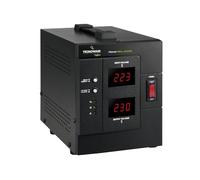 Tecnoware Power Systems - Estabilizador monofásico, Protección contra fluctuaciones de corriente, 2000VA, Enchufe SCHUKO, 2 salidas SCHUKO, ITALY, Negro, Policloruro de vinilo