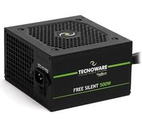Tecnoware Power Systems Fuente ATX Free Silent 500, ventilador silencioso 12 cm, óptimo como repuesto, protección sobretensión, 2xSATA, 1x24 pines, 1x12V 4+4, 2xMolex, certificación CE y RoHS