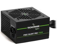 Tecnoware Power Systems Fuente de Alimentación Free Silent Pro ATX 750W para PCs Avanzados con Tarjeta Gráfica NVIDIA GeForce GTX - RTX, Ventilador Silencioso, Conectores PCI-E, CPU 4 + 4, SATA, Molex