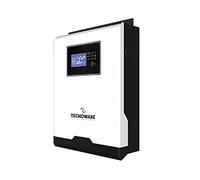 Tecnoware Power Systems - Inversor Híbrido Solar 1200VA | Onda Sinusoidal Pura | Controlador MPPT 15V-80V | Cargador Inteligente | Software Watchpower | Batería Recargable 12V 7Ah, Blanco