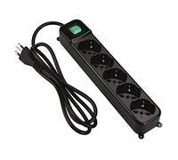 Tecnoware Power Systems Multienchufe - Regleta con 5 Salidas SCHUKO, Italia 10, 16A inclinadas de 45 Grados - Interruptor de luz y Sistemas de Seguridad para niños - Enchufe de Entrada