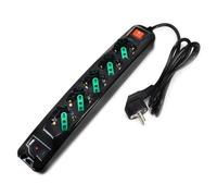 Tecnoware Power Systems Regleta Power Cleaner 5, 5 Salidas Italia/Schuko, 1 Puerto USB-A, 1 Puerto USB-C, Power Delivery y Quick Charger 3.0, Protección Infantil, Cable de 1.5m, Negro