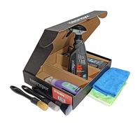 Tecnoxx - Kit Detailing 360 Set de 3 Productos Pro Limpieza Interior y Exterior de Coches con hidratador salpicaderos Limpia Pantallas Cristales Producto Multiusos Juego de Pinceles y 2 Bayetas